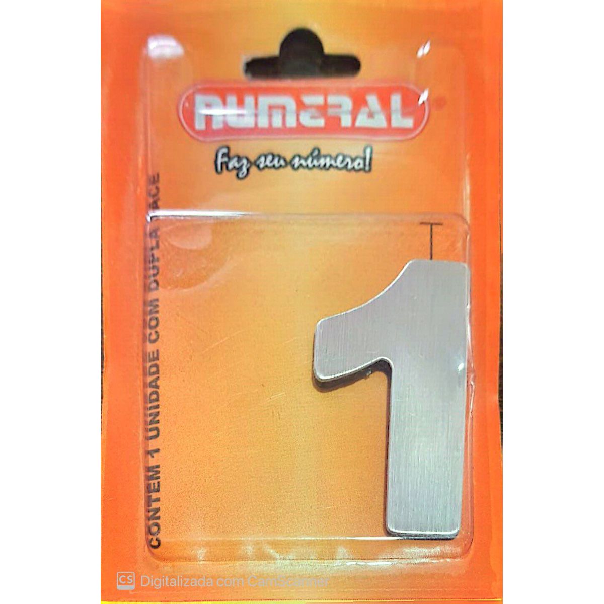 Algorismo 1 Em Aço Escovado 60mm ACM Numeral, marca 3m - Foto Principal