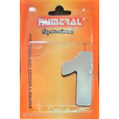 Algorismo 1 Em Aço Escovado 60mm ACM Numeral