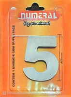 Algorismo 5 Em Aço Escovado 60mm ACM Numeral