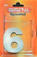 Algorismo 6 Em Aço Escovado 60mm ACM Numeral