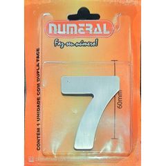 Algorismo 7 Em Aço Escovado 60mm ACM Numeral