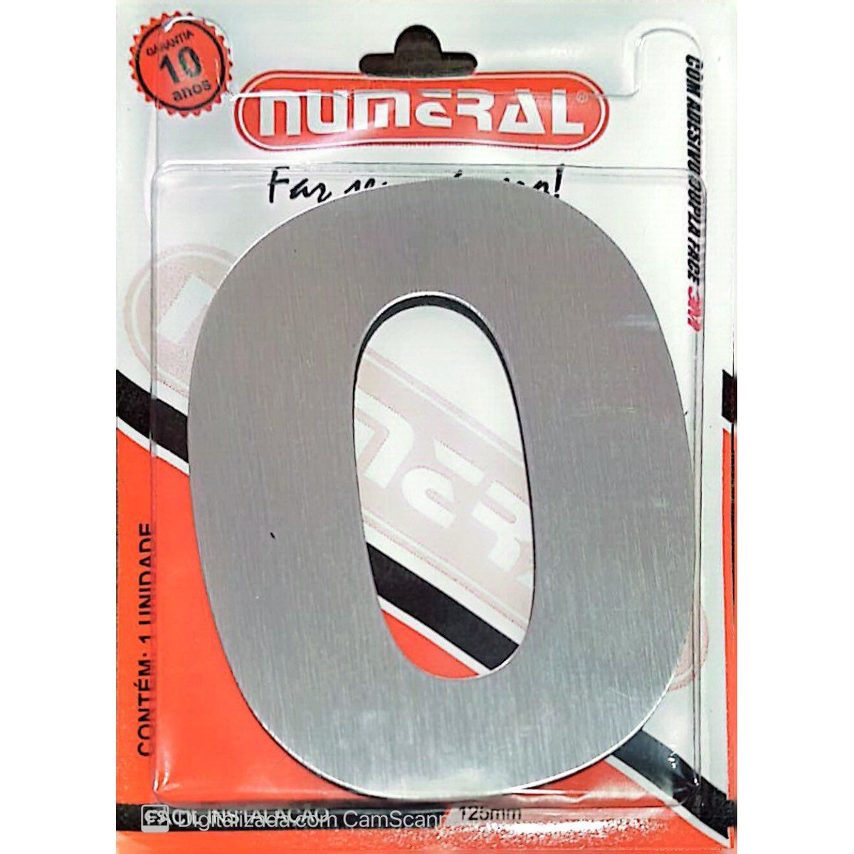 Algorismo 0 Em Aço Escovado 125mm ACM Numeral, marca 3m - Foto Principal