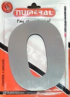 Algorismo 0 Em Aço Escovado 125mm ACM Numeral
