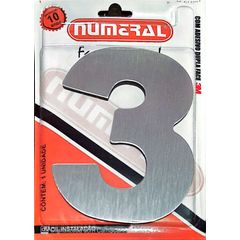 Algorismo 3 Em Aço Escovado 125mm ACM Numeral