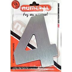 Algorismo 4 Em Aço Escovado 125mm ACM Numeral