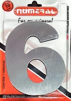 Algorismo 6 Em Aço Escovado 125mm ACM Numeral