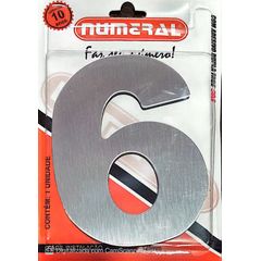 Algorismo 6 Em Aço Escovado 125mm ACM Numeral