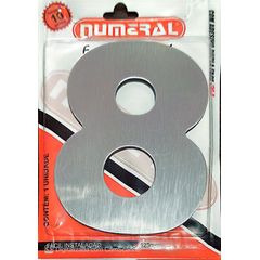 Algorismo 8 Em Aço Escovado 125mm ACM Numeral
