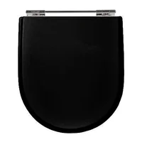 Assento Sanitário Calypso com Fechamento Comum em Mdf Laqueado  Preto Sicmol