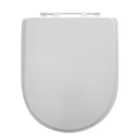 Assento Sanitário com Fechamento Comum em Mdf Laqueado Cinza Real Sicmol