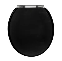 Assento Sanitário Convencional com Fechamento Comum em Mdf Laqueado Preto Sicmol