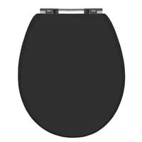 Assento Sanitário Ravena/targa/izy/studio com Fechamento Comum em Mdf Laqueado  Preto Sicmol