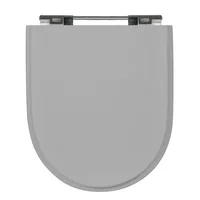 Assento Sanitário Riviera/neo/smart/nexo com Fechamento Comum em Mdf Laqueado  Cinza Prata Sicmol