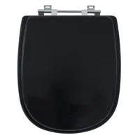 Assento Sanitário Sabatini/dona Beja com Fechamento Comum em Mdf Laqueado  Preto Sicmol