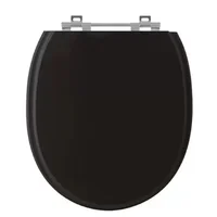 Assento Sanitário Village com Fechamento Comum em Mdf Laqueado  Preto Sicmol