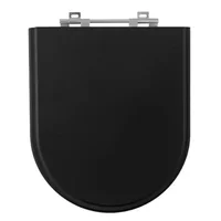 Assento Sanitário Vogue Plus/etna com Fechamento Comum em Mdf Laqueado  Preto Sicmol