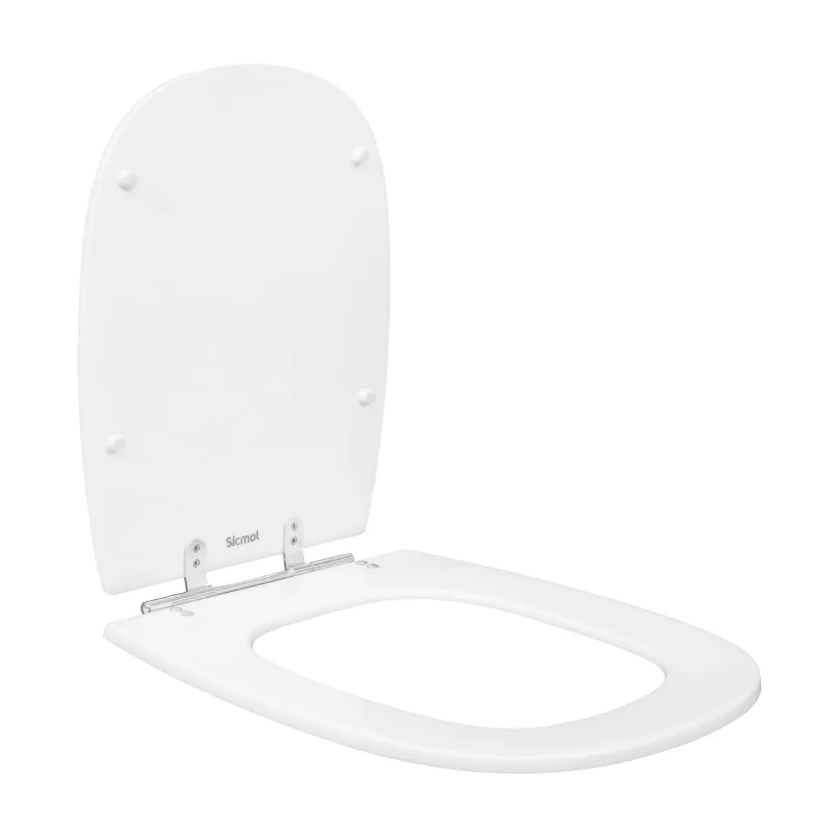 Assento Sanitário em Resina de Poliéster com Fechamento Comum Branco Sensi Dacqua, marca Sensi Dacqua - Foto 2