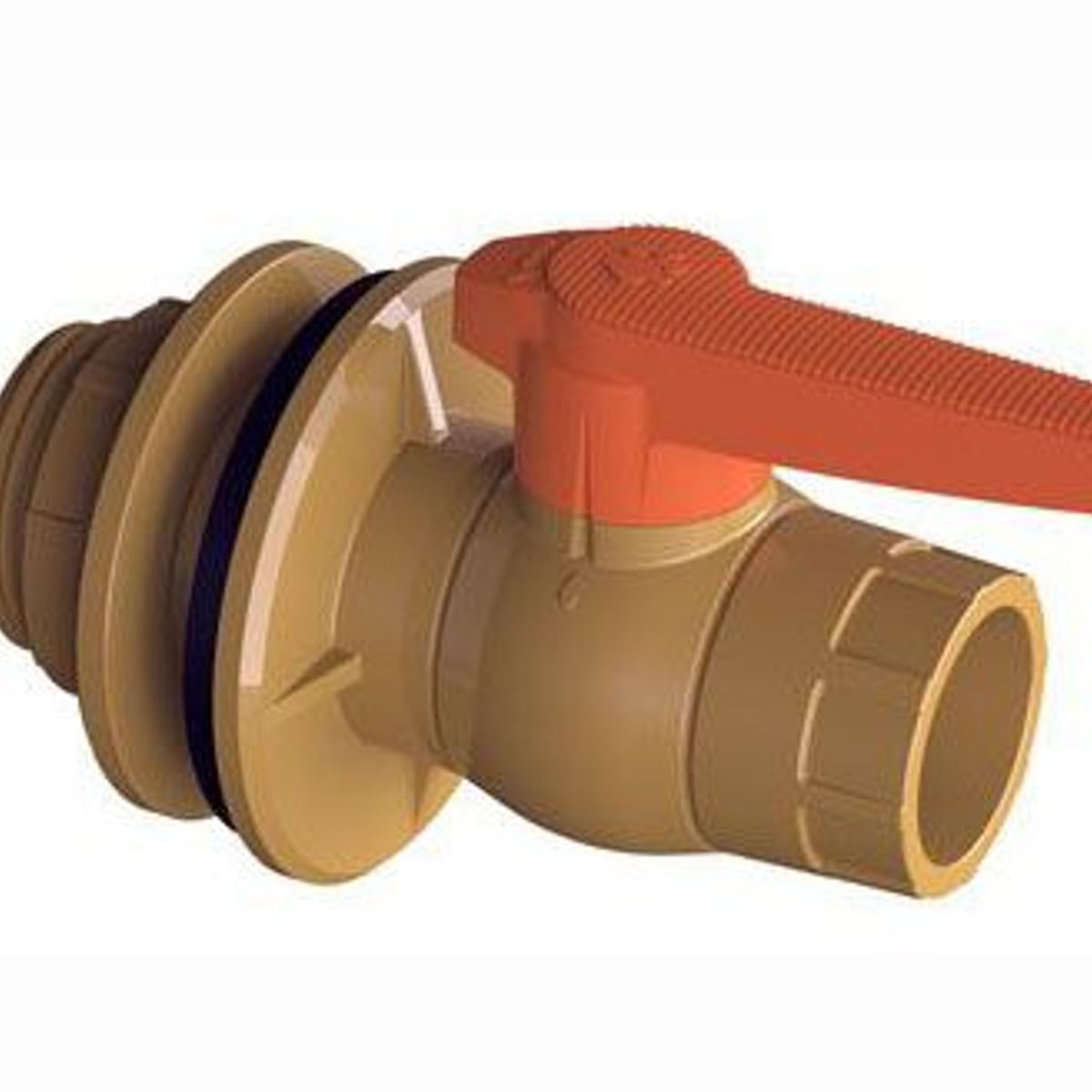 Adaptador Flange Com Registro Soldavel / Roscável Caixa De Água marrom 50mmx1.1/2, marca Tigre - Foto Principal