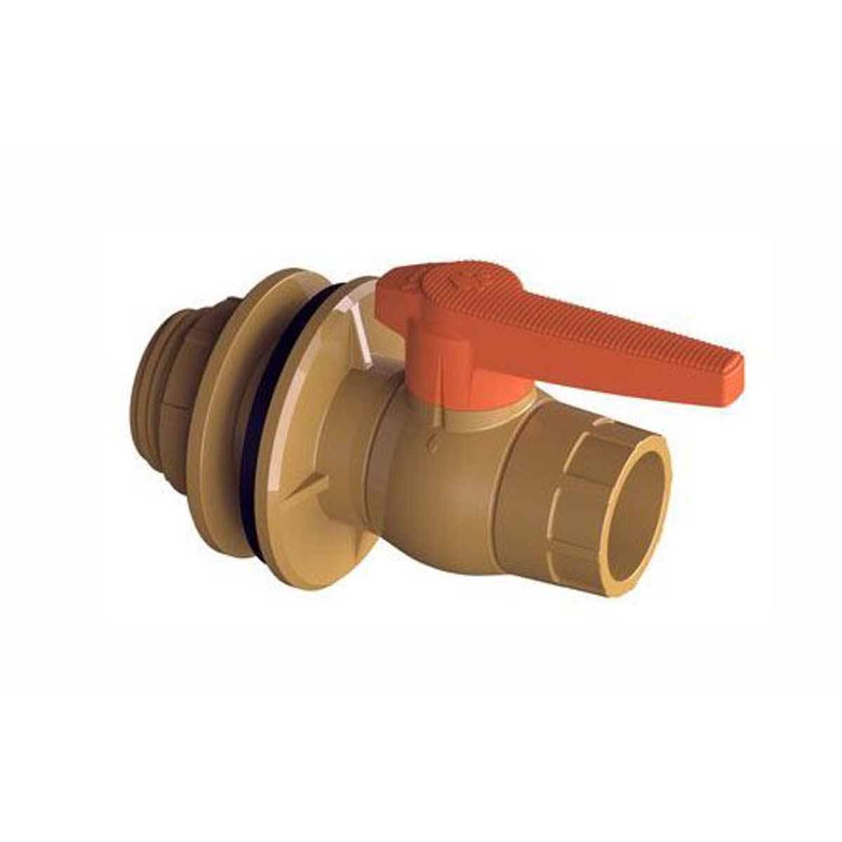 Adaptador Flange Com Registro Soldavel / Roscável Caixa De Água marrom 50mmx1.1/2, marca Tigre - Foto Principal