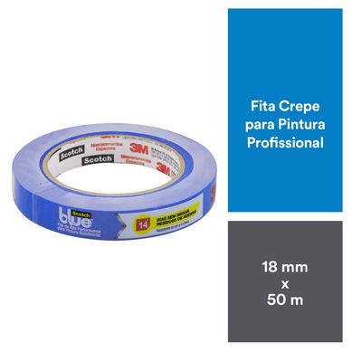Fita Crepe Profissional 3M ScotchBlue - 18 mm x 50 m