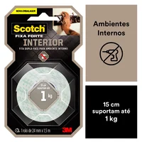 Fixa Forte Fita Dupla Face Espuma 24mm x 15m 3M