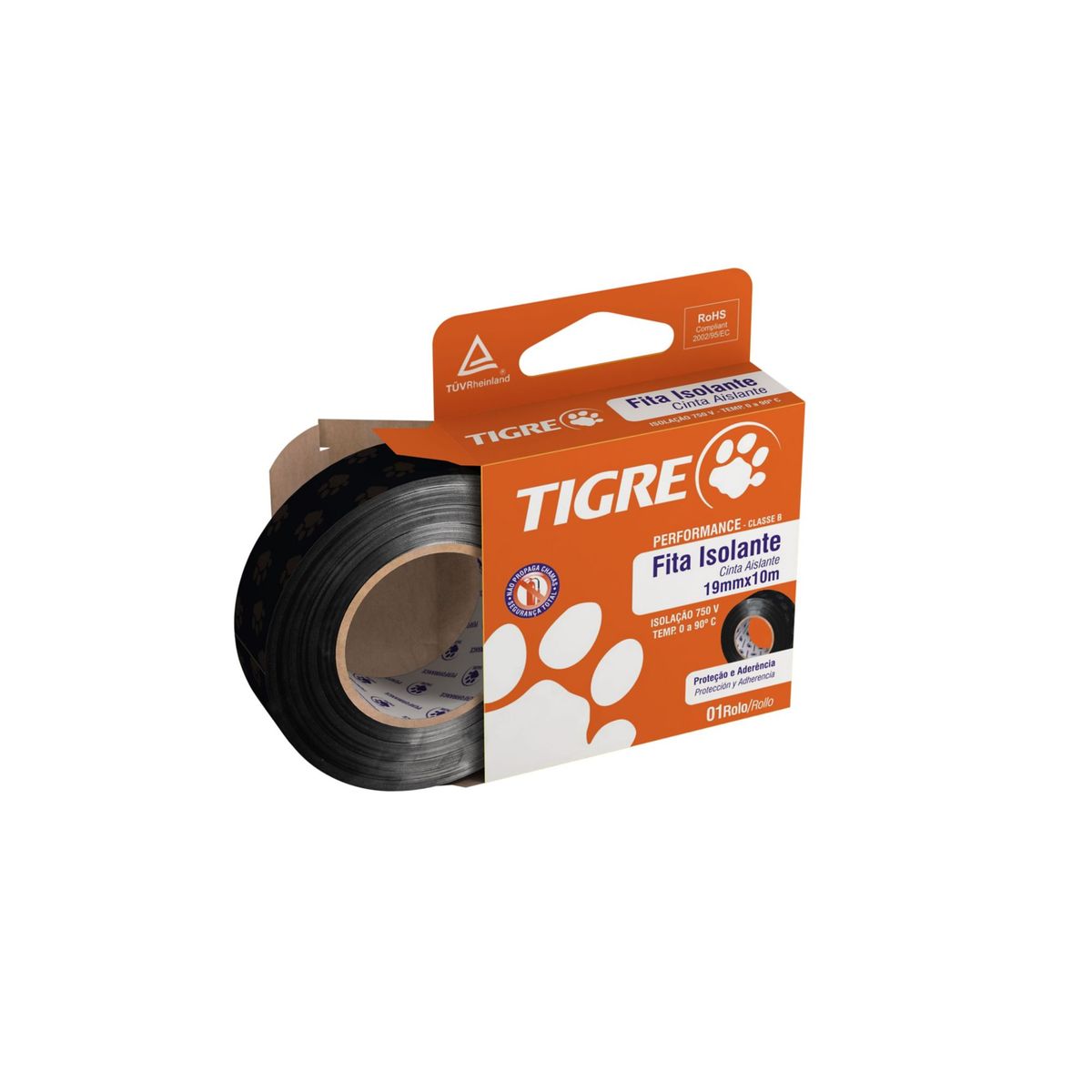 Fita Isolante Preta 19mmx5m, marca Tigre - Foto Principal