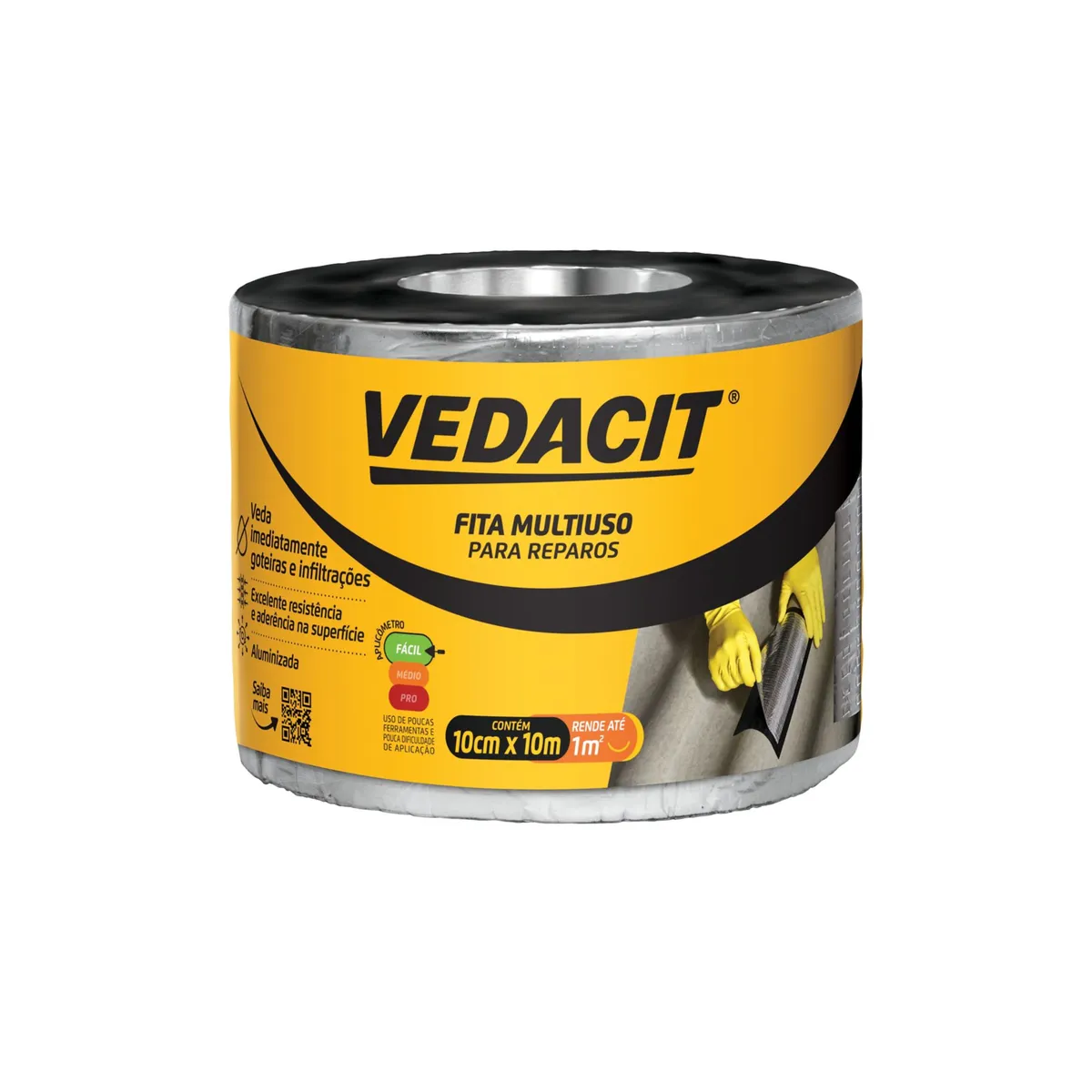 Vedacit Fita Asfáltica Alumínio Auto Adesiva Multiuso 10cmx10m Otto Baumgart, marca Otto Baumgart - Foto Principal