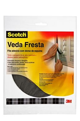 Fita Veda Fresta Espuma, Cinza, 9x5m,3m