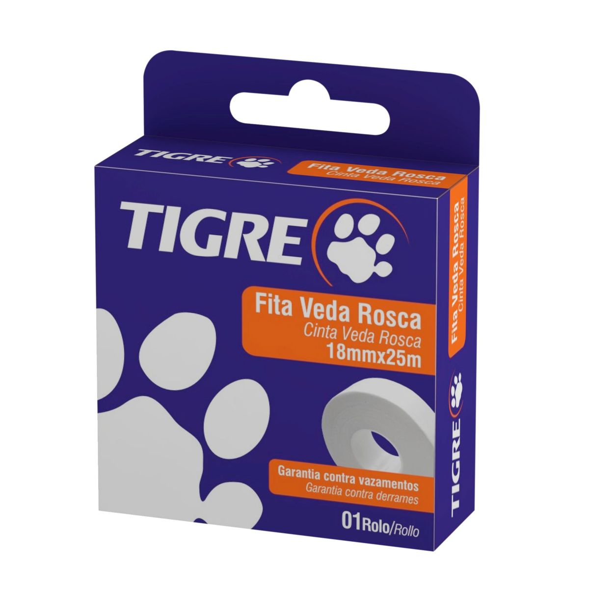 Fita Veda Rosca 12mmx10m, marca Tigre - Foto Principal