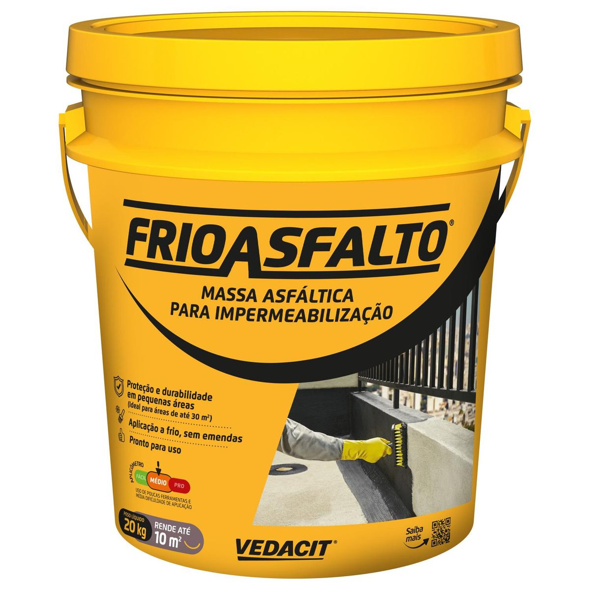 Vedacit Massa Asfálticaa Frioasfalto Balde 20kg Vedacit, marca Vedacit - Foto Principal