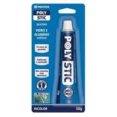 Adesivo de Silicone Polystic Vidro e Alumínio 50g Incolor Pulvitec Pulvitec