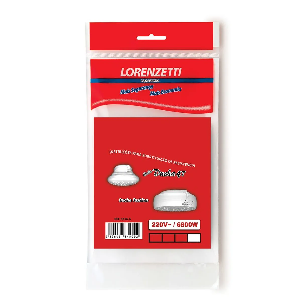 Resistência Bd43056A Bd4T/Fashion 6800W, Preto, 220V, marca Lorenzetti - Foto Principal