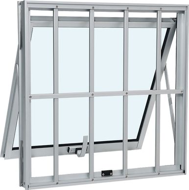 Janela Maxim-ar Alumnio Branco Com Grade 60x60x7cm Alumifort