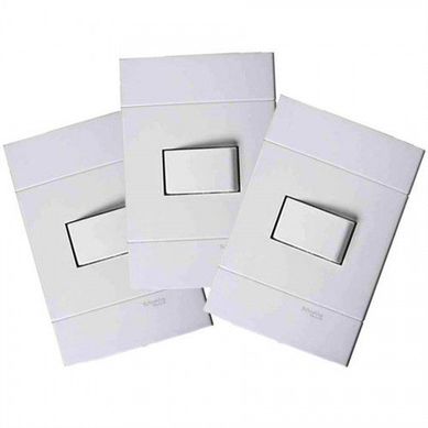 Kit 3 Interruptor Simples 4X2 10A Lunare Branca