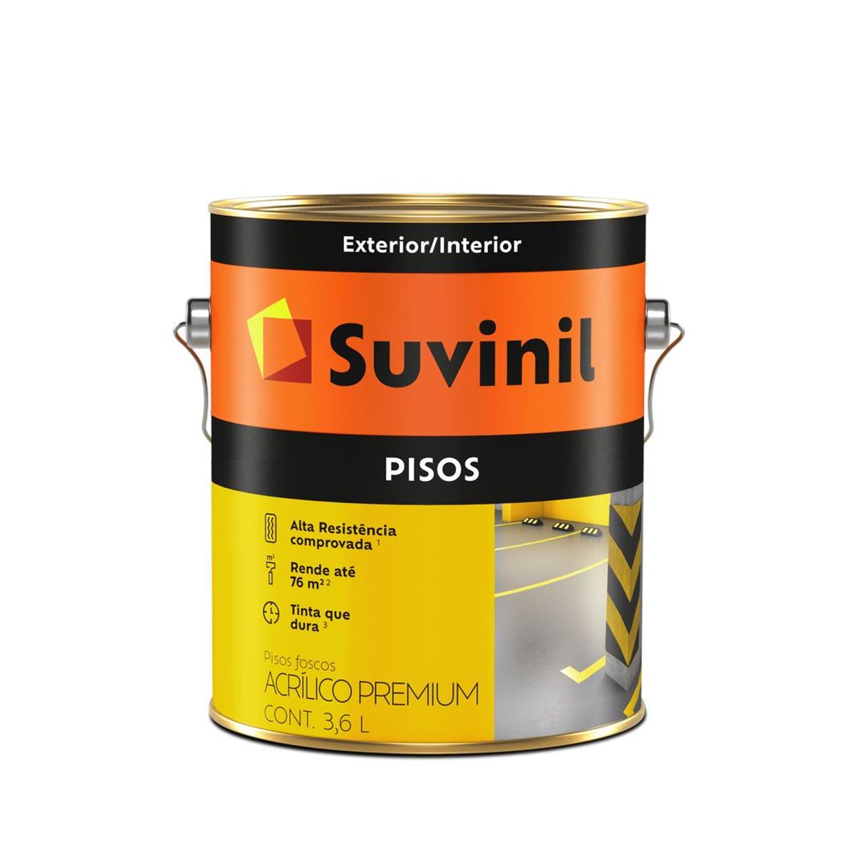 Tinta para piso Branco Fosco Exterior e Interior Piso 3,6L Suvinil, marca Suvinil - Foto 2