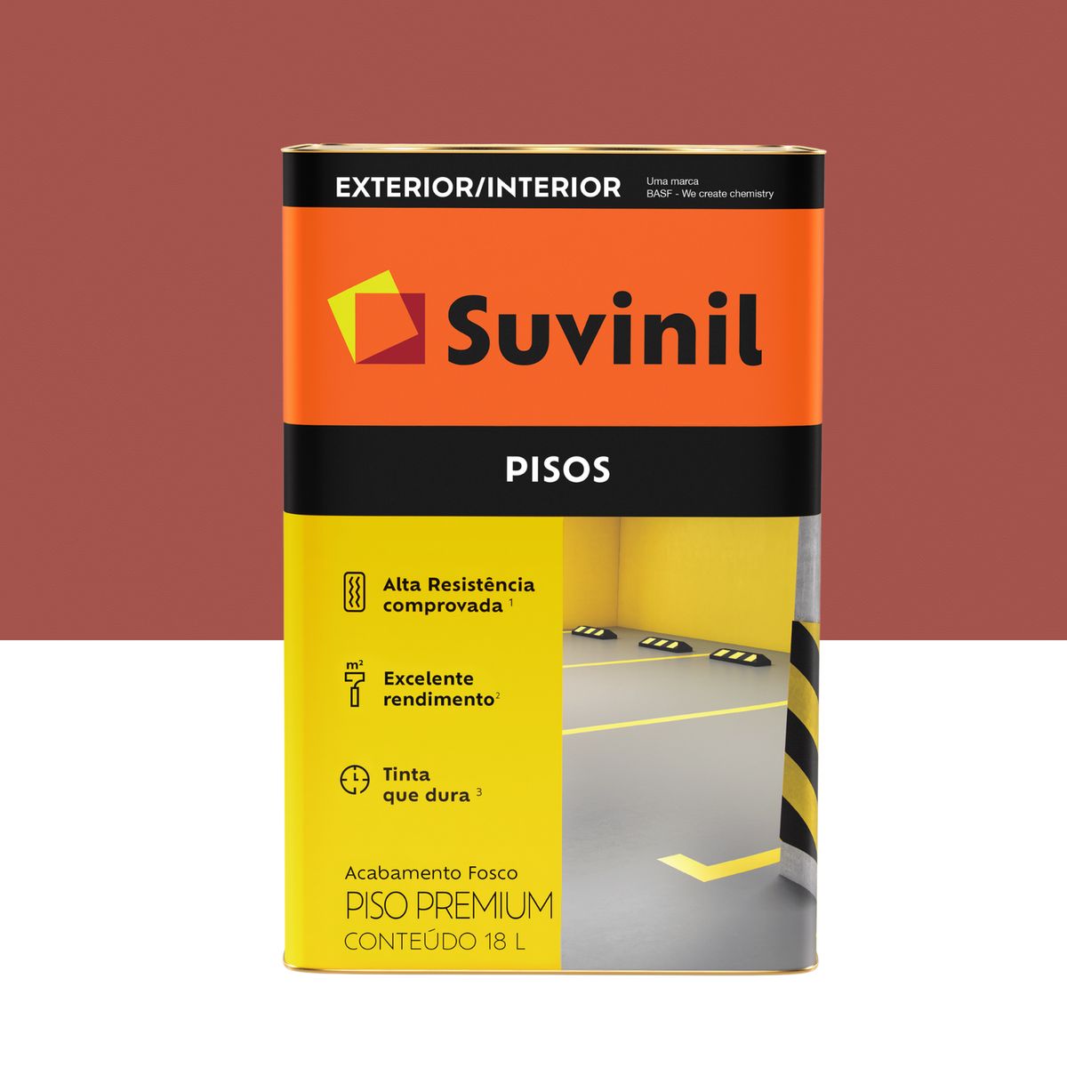 Tinta para piso Vermelho Fosco Exterior e Interior Piso 18l Suvinil, marca Suvinil - Foto Principal