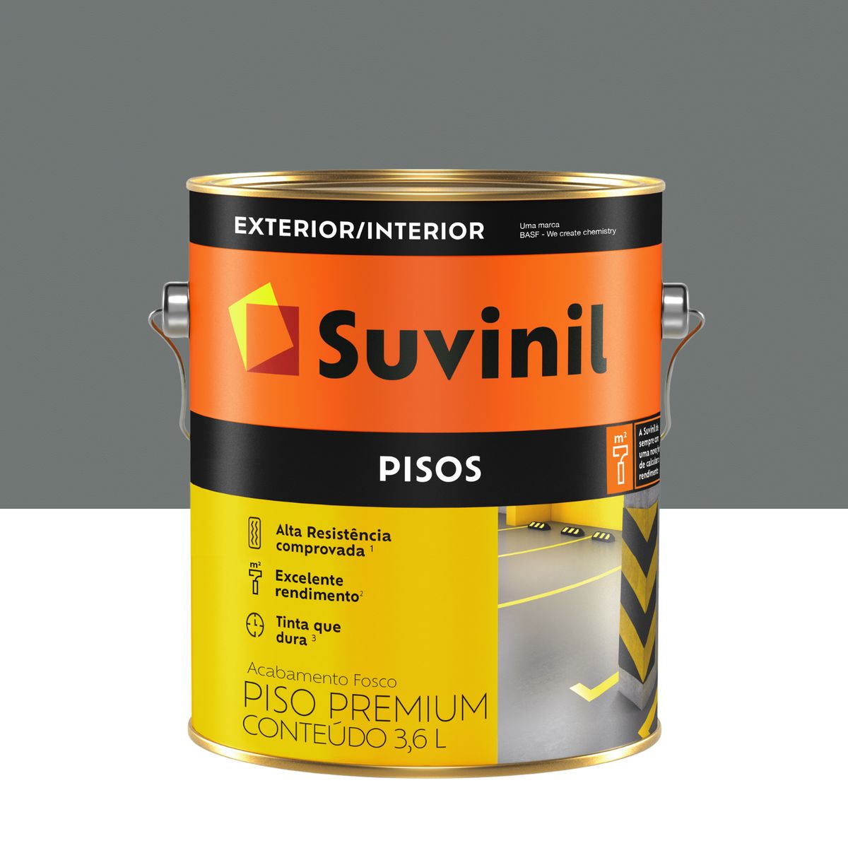 Tinta para piso Cinza Escuro Fosco Exterior e Interior Piso 3,6L Suvinil, marca Suvinil - Foto Principal