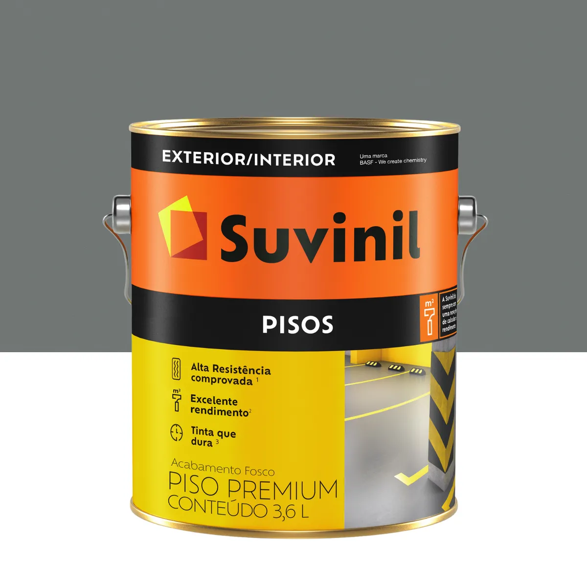Tinta para piso Cinza Escuro Fosco Exterior e Interior Piso 3,6L Suvinil, marca Suvinil - Foto Principal