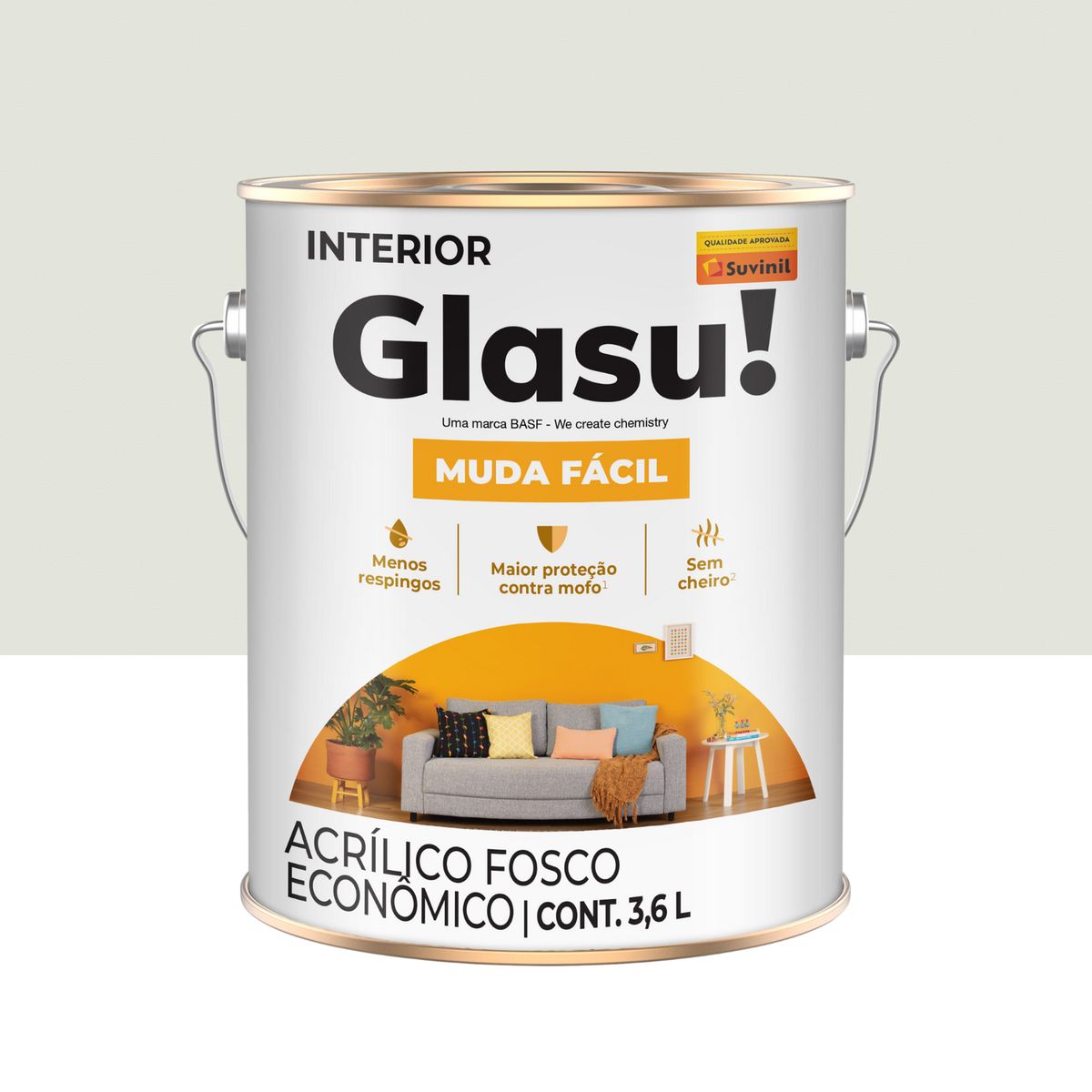 Tinta Fosco Interior Glasurit Econômico 3,6L Marfim, marca Suvinil - Foto Principal