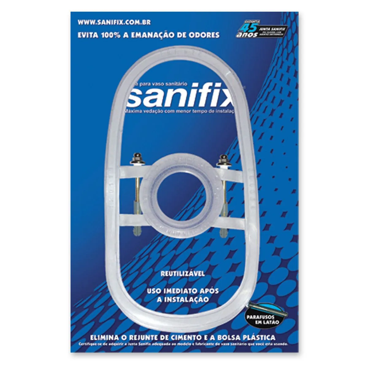 Kit Junta Bacia Fiore/Saveiro Caixa Acoplada Cristal Sanifix, marca Sanifix - Foto Principal