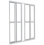 Porta de Correr Alumínio Branco 4 Folhas Central 210x200x7,9cm Malta