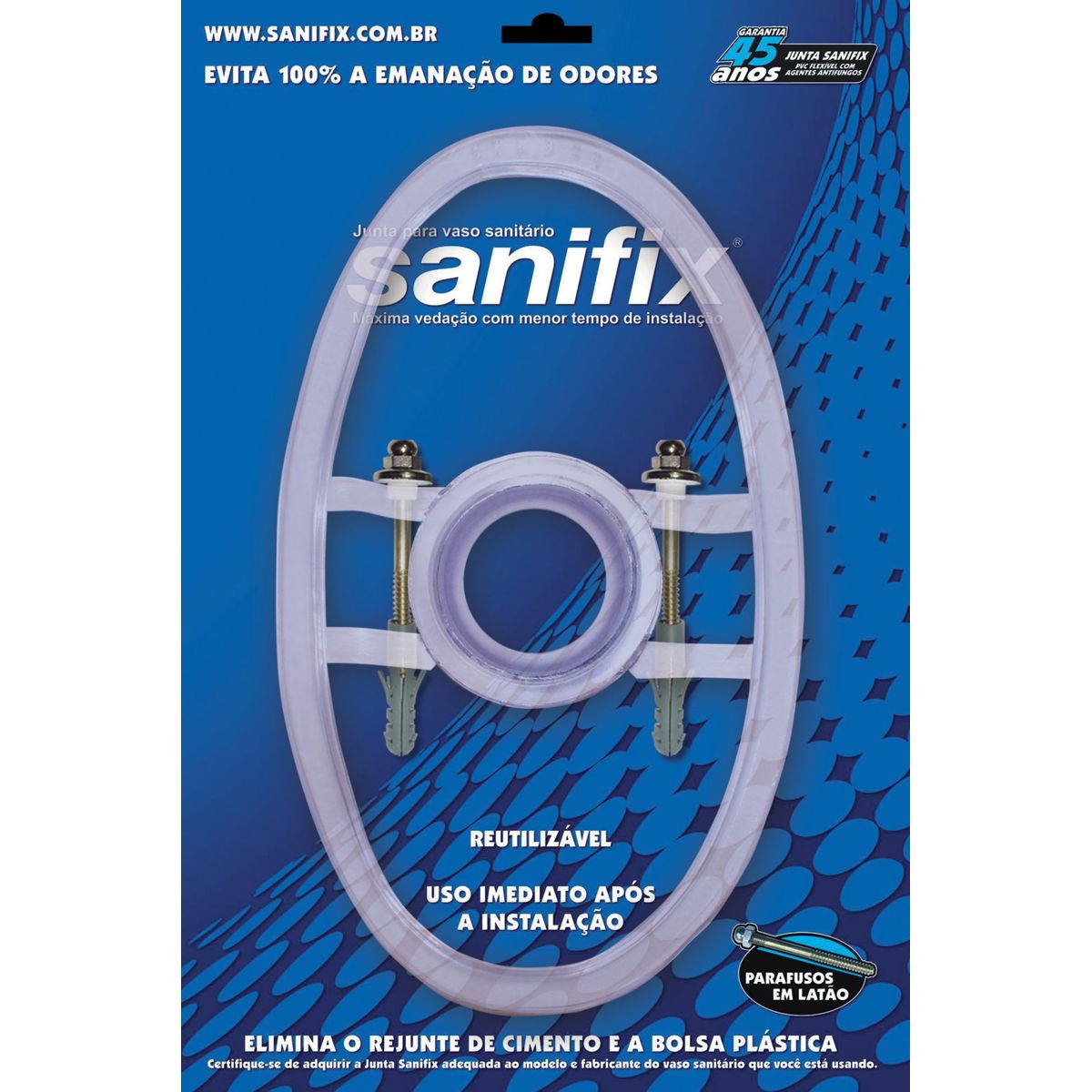 Kit Junta Bacia Convencional Colonial, Cristal, 47.2x31x2.74, marca Sanifix - Foto Principal