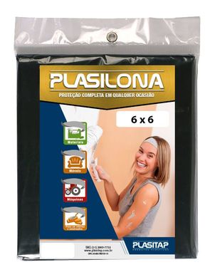 Lona Plstica, Preto, 6x6