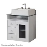 Toucador Havana com Tampo e Cuba 60cm Branco
