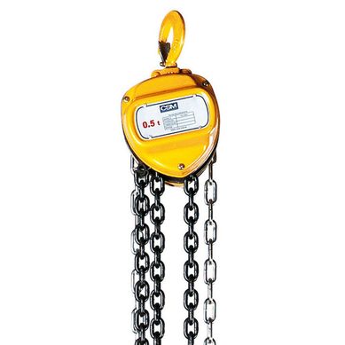 Talha Manual de Corrente, Amarelo, 500kg, 3m