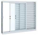 Janela Veneziana Aço 3 Folhas Direita 100x150x12cm Pratika