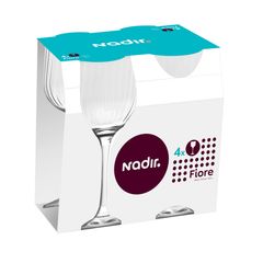 Jogo de Taça Fiore Grande 4 peças 515ml Transparente Nadir