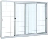Janela de Correr Aço 2 Folhas Quadriculada Direita 100x150x12cm Pratika