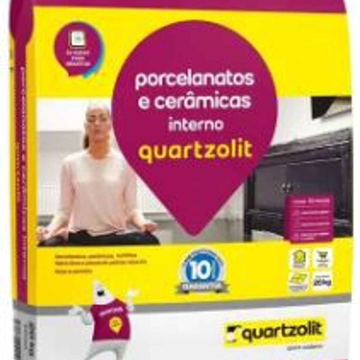 Argamassa para Porcelanato Interno 20Kg Cinza, marca Quartzolit - Foto 2