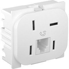 Mdulo Tomada Telebrs com RJ11 2 Fios Nereya Branco